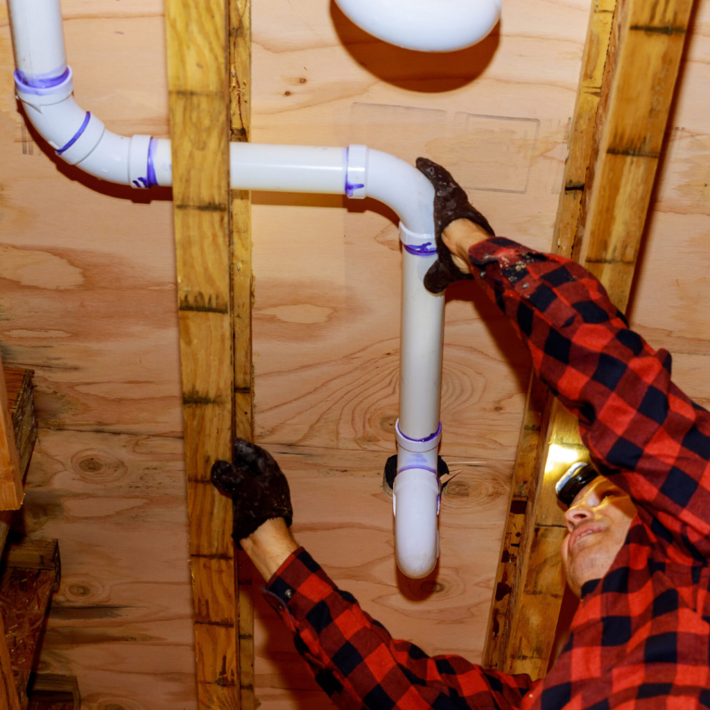 Home inspector reviewing a checklist item during a four point inspection in fort lauderdale florida